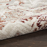 Nourison Geneva Brick Silver 5'3" x 7'3" Area Rug, Traditional, French Country, Easy Cleaning, Non Shedding, Bed Room, Living Room, Dining Room, Kitchen, (5' x 8')