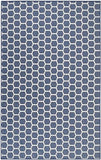 Nourison Reversible Indoor Outdoor Geometric Navy 5' x 7' Area Rug, Easy Clean, Non Shedding, Bed Room, Living Room, Dining Room, Kitchen (5x7)