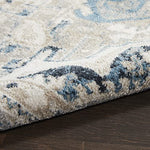 Nourison Geneva Lt.Blue/Ivory 2'2" x 3'9" Area -rug, Traditional, French Country, Easy -cleaning, Non Shedding, Bed Room, Living Room, Dining Room, Kitchen, (2' x 4')