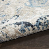 Nourison Geneva Lt.Blue/Ivory 2'2" x 3'9" Area -rug, Traditional, French Country, Easy -cleaning, Non Shedding, Bed Room, Living Room, Dining Room, Kitchen, (2' x 4')
