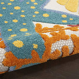 Nourison Aloha Indoor/Outdoor Multicolor 7' x 10' Area Rug, Coastal, Tropical, Easy Cleaning, Non Shedding, Bed Room, Living Room, Deck, Backyard