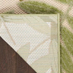 Nourison Aloha Indoor-Outdoor Ivory Green 2'3" x 8' Area Rug, Easy Cleaning, Non Shedding, Bed Room, Living Room, Dining Room, Backyard, Patio, Deck (2x8)