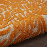 Nourison Aloha Indoor/Outdoor Orange 2'8" x 4' Area -rug, Easy -cleaning, Non Shedding, Bed Room, Living Room, Dining Room, Deck, Backyard, Patio (3x4)