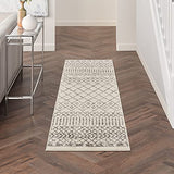 Nourison Passion Bohemian Ivory/Grey 1'10" x 6' Area Rug, Easy Clean, Non Shedding, Bed Room, Living Room, Dining Room, Kitchen (2x6)