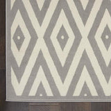 Nourison Grafix Mid-century White/Grey 5'3" x 7'3" Area -Rug, Easy -Cleaning, Non Shedding, Bed Room, Living Room, Dining Room, Kitchen (5x7)