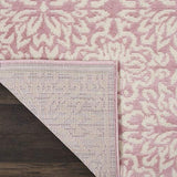 Nourison Jubilant 6' Runner Ivory Pink Fabric Transitional Area Rug