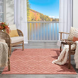 Nourison Versatile Indoor/Outdoor Coral/Orange 4' x 6' Area Rug, Easy Cleaning, Non Shedding, Bed Room, Living Room, Dining Room, Deck, Backyard, Patio, High Traffic Area (4x6)