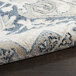Nourison Geneva Blue/Grey 2'2" x 7'6" Area Rug, Traditional, French Country, Easy Cleaning, Non Shedding, Bed Room, Living Room, Dining Room, Kitchen, (8' x Runner)