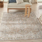 Nourison Astra Machine Washable 5'3" x 7' Beige Vintage Indoor Rug