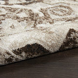 Nourison Geneva Mocha Silver 2'2" x 7'6" Area Rug, Traditional, French Country, Easy Cleaning, Non Shedding, Bed Room, Living Room, Dining Room, Kitchen, (8' x Runner)