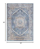 Nourison Vintage Home Vintage Blue 3'9" x 5'9" Area Rug, Easy Clean, Non Shedding, Bed Room, Living Room, Dining Room, Backyard, Deck, Patio (4x6)