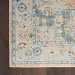 Nourison Astra Machine Washable Traditional Beige Blue 2'2" x 10' Area -Rug, Easy -Cleaning, Non Shedding, Bed Room, Living Room, Dining Room, Kitchen (2x10)