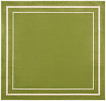 Nourison Essentials 60' x Square Contemporary Indoor/Outdoor Rug in Green Ivory