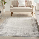 Nourison Elation Abstract Ivory Grey 4' x 6' Area Rug, Easy Cleaning, Non Shedding, Bed Room, Living Room, Dining Room, Kitchen (4x6)