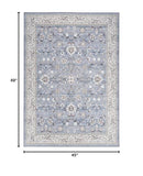 Nourison Vintage Home Bohemian Blue 3'9" x 5'9" Area Rug, Easy Clean, Non Shedding, Bed Room, Living Room, Dining Room, Backyard, Deck, Patio (4x6)