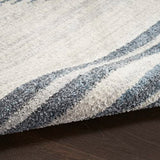Nourison Astra Machine Washable Geometric Ivory Blue 2'2" x 4' Area -Rug, Easy -Cleaning, Non Shedding, Bed Room, Living Room, Dining Room, Kitchen (2x4)