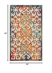 Nourison Aloha Indoor/Outdoor Multicolor 3' x 5' Area Rug, Transitional, French Country, Easy Cleaning, Non Shedding, Bed Room, Kitchen, Living Room, Deck, Backyard