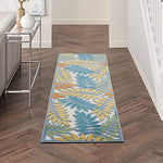 Nourison Aloha Indoor/Outdoor Tropical Botanical Ivory/Multi 2'3" x 8' Area Rug, (2' x 8')