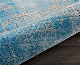 Nourison Karma Vintage Damask Blue 2'2" x 3'9" Area Rug, Easy Cleaning, Non Shedding, Bed Room, Living Room, Dining Room, Kitchen (2x4)
