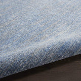 Nourison Essentials Indoor/Outdoor Blue/Grey 6' x Round Area Rug, Easy Cleaning, Non Shedding, Bed Room, Living Room, Dining Room, Backyard, Deck, Patio (6 Round)