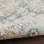 Nourison Astra Machine Washable Traditional Beige Blue 2'2" x 10' Area -Rug, Easy -Cleaning, Non Shedding, Bed Room, Living Room, Dining Room, Kitchen (2x10)