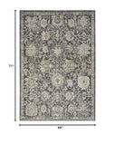Nourison Oushak Home 4' x 6' Charcoal Fabric Vintage Indoor Rug