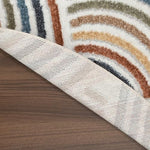 Nourison Astra Machine Washable Ivory Multicolor 4' x Round Area Rug Easy Clean, Non Shedding, Bed Room, Living Room, Dining Room, Kitchen (4' x Round)