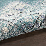Nourison Passion Bohemian Turquoise Grey 2'2'' x 10' Area-Rug, Easy-Cleaning, Non Shedding, Bed Room, Living Room, Dining Room, Kitchen (2x10)