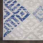 Nourison Whimsicle Tribal Grey Blue 2' x 8' Area Rug, Easy Cleaning, Non Shedding, Bed Room, Living Room, Dining Room, Kitchen (2x8)