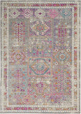 Nourison Passion Bohemian Grey/Multi 3'9" x 5'9" Area -Rug, Easy -Cleaning, Non Shedding, Bed Room, Living Room, Dining Room, Kitchen (4x6)