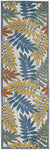 Nourison Aloha Indoor/Outdoor Tropical Botanical Ivory/Multi 2'3" x 8' Area Rug, (2' x 8')