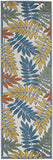 Nourison Aloha Indoor/Outdoor Tropical Botanical Ivory/Multi 2'3" x 8' Area Rug, (2' x 8')