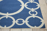 Waverly Sun N' Shade Indoor/Outdoor Navy 5'3' x 7'5' Area -Rug, Easy -Cleaning, Non Shedding, Bed Room, Living Room, Dining Room, Backyard, Deck, Patio (5x7)