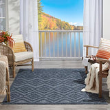 Nourison Versatile Indoor/Outdoor Navy Blue 5' x 7' Area Rug, Easy Cleaning, Non Shedding, Bed Room, Living Room, Dining Room, Deck, Backyard, Patio, High Traffic Area (5x7)