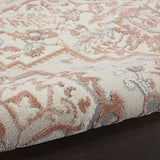 Nourison Elation Floral Ivory Brick 5'3" x 7'3" Area -Rug, Easy -Cleaning, Non Shedding, Bed Room, Living Room, Dining Room, Kitchen (5x7)" }