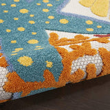 Nourison Aloha Indoor/Outdoor Multicolor 2'8" x 4' Area Rug, Coastal, Tropical, Easy Cleaning, Non Shedding, Bed Room, Living Room, Deck, Backyard, (3' x4')