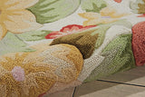 Nourison Fantasy Floral Cream 3'6'' x 5'6'' Area-Rug, Easy-Cleaning, Non Shedding, Bed Room, Living Room, Dining Room, Kitchen (3x5)