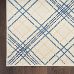 Nourison Jubilant Farmhouse Ivory Navy 2' x 4' Area -rug, Easy -cleaning, Non Shedding, Bed Room, Living Room, Dining Room, Kitchen (2x4)