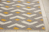 Nourison Harper Geometric Grey 2'2'' x 3'9'' Area-Rug, Easy-Cleaning, Non Shedding, Bed Room, Living Room, Dining Room, Kitchen (2x4)