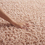 Nourison Malibu Shag Blush 2'2" x 7'6" Area Rug, Easy Clean, Non Shedding, Bed Room, Living Room, Dining Room, Kitchen (2x7)