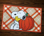 Nourison Peanuts Accent Throw Rug 20 x 32 inches Non-Skid Latex Backing Cartoon Character Print (Fall Pumpkin Rug)