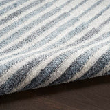 Nourison Astra Machine Washable Geometric Ivory Blue 2'2' x 12' Area -Rug, Easy -Cleaning, Non Shedding, Bed Room, Living Room, Dining Room, Kitchen (2x12)