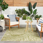 Nourison Aloha Ivory Green 3'6" x 5'6" Area Rug, Easy Clean, Non Shedding, Bed Room, Living Room, Dining Room, Kitchen (4' x 6')