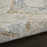 Nourison Concerto Moroccan Ivory/Grey/Blue 3' x 5' Area -Rug, Easy -Cleaning, Non Shedding, Bed Room, Living Room, Dining Room, Kitchen (3x5)