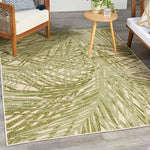 Nourison Aloha Ivory Green 3'6" x 5'6" Area Rug, Easy Clean, Non Shedding, Bed Room, Living Room, Dining Room, Kitchen (4' x 6')