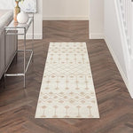 Nourison Grafix Farmhouse Ivory Beige 2'3" x 7'6" Area -Rug, Easy -Cleaning, Non Shedding, Bed Room, Living Room, Dining Room, Kitchen (2x8)