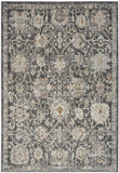 Nourison Oushak Home 4' x 6' Charcoal Fabric Vintage Indoor Rug