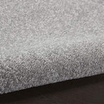 Nourison Essentials Solid Contemporary Silver Grey 4' Round Area Rug , 4' X Round