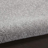 Nourison Essentials Solid Contemporary Silver Grey 4' Round Area Rug , 4' X Round
