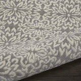 Nourison Jubilant Floral Ivory/Grey 2'3'' x 7'3'' Area-Rug, Easy-Cleaning, Non Shedding, Bed Room, Living Room, Dining Room, Kitchen (2x7)